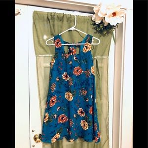 Teal Floral Dress